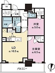 パークタワー西新宿 34階2LDKの間取り