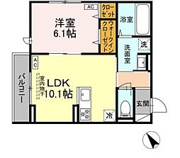 仮）D-room北新宿三丁目 2階1LDKの間取り