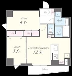 サントゥール駒込 3階2LDKの間取り