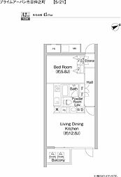 プライムアーバン市谷仲之町 3階1LDKの間取り
