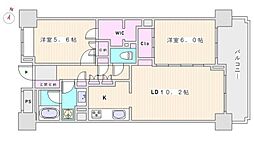駒込パークハウス 3階2LDKの間取り
