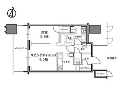 パークコート文京小石川ザタワー 26階1LDKの間取り