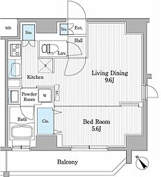 パティオスクエア御茶ノ水 3階1LDKの間取り