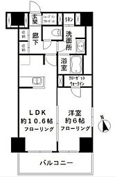 カメリアコート新宿 11階1LDKの間取り
