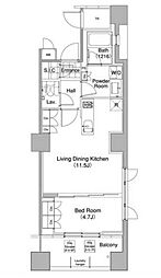 コンフォリア東池袋WEST 3階1LDKの間取り