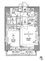 パレステュディオ四谷 13階1LDKの間取り