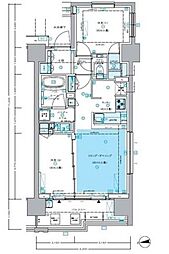 セントラルプレイス新宿御苑前 15階2LDKの間取り