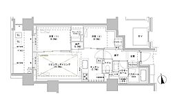 パークスフィア牛込神楽坂 8階2LDKの間取り