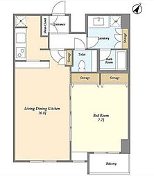 ナーベルお茶の水 9階1LDKの間取り