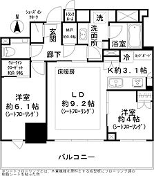 ブリリアタワー池袋West 2LDKの間取図画像
