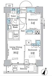 PARKAXIS大塚サウスレジデンス 2LDKの間取図画像