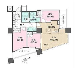 ザ・パークハウス西新宿タワー60 3LDKの間取図画像