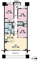 マジェスティハウス新宿御苑パークナード 3LDKの間取図画像