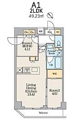 クレストコート南長崎 2LDKの間取図画像
