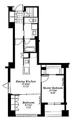 フレンシア外苑西 2DKの間取図画像