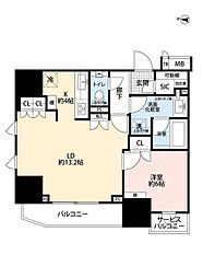 プラウド文京千駄木 1LDKの間取図画像
