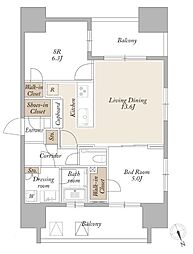 ライトテラス新宿御苑 1SLDKの間取図画像