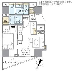 パークハウス牛込神楽坂 1LDKの間取図画像
