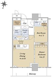 パークタワー西新宿 2LDKの間取図画像