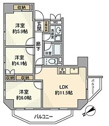 朝日クレス・パリオ西落合 2LDKの間取図画像