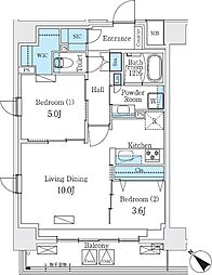 Urban Breeze 巣鴨 2LDKの間取図画像