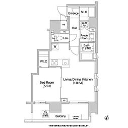 コンフォリア神楽坂DEUX 1LDKの間取図画像