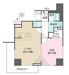 CrestHill文京千石 1LDKの間取図画像