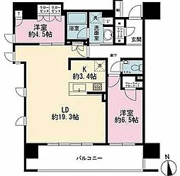 ウエリス新宿早稲田の森 2LDKの間取図画像