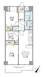 KDXレジデンス二子玉川 2SLDKの間取図画像