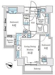 パークホームズ文京白山ヒルテラス 2LDKの間取図画像