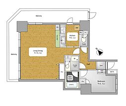 ライオンズタワー池袋 1LDKの間取図画像
