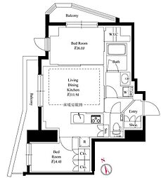 343レジデンス後楽園 2LDKの間取図画像