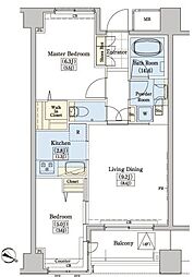 レジディアタワー上池袋タワーサイド 2LDKの間取図画像