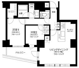 パークホームズ市谷薬王寺セントガレリア 2LDKの間取図画像