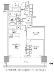 JIYUGAOKA MUSE SQUARE THE RESI 2LDKの間取図画像