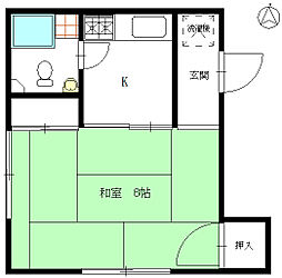 Hyu-gaグランドパレス浜田山 2階1Kの間取り