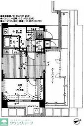 セザール府中中河原 1LDKの間取図画像