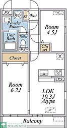 Avenir-S 立川 2LDKの間取図画像