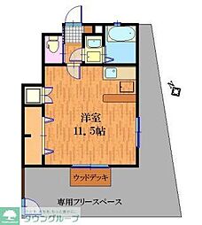 リブフラット 1Kの間取図画像