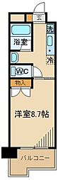 オクト・フラッツK 1Kの間取図画像