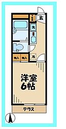 レオパレスアゼリア 1Kの間取図画像
