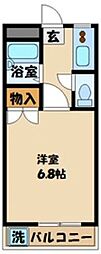 京王線 聖蹟桜ヶ丘駅 徒歩8分の賃貸マンション 3階1Kの間取り