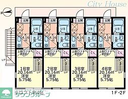 プリシナール聖蹟桜ヶ丘 2階1Kの間取り