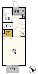 エンドレス 1階1Kの間取り