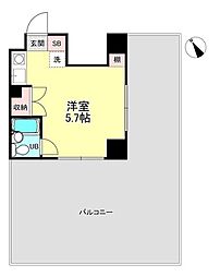 第26クリスタルマンション 2階ワンルームの間取り
