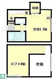 セフィール山代 1階ワンルームの間取り