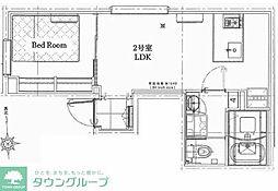 ラフィネ調布 1階1LDKの間取り