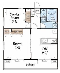 リブリ・ドルフone 1階1SLDKの間取り