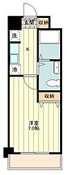 LaSante立川 8階1Kの間取り