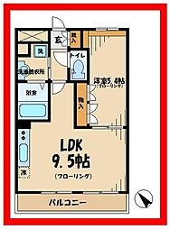 ディアベルジュ 1階1LDKの間取り
